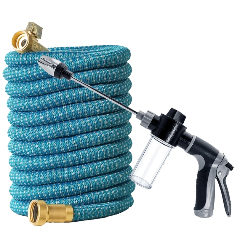 Expandable Garden Hose, With Adjustable Foam Water Gun, US3/4 Connector, No Kinks, Special Hose For Car Washing And Irrigation