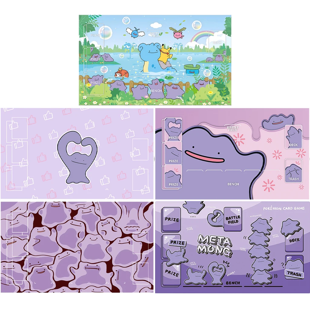 

600*350*2MM Diy Korea Pokemon Ditto Lapras Pikachu Card Pad Anime 2025 PTCG Playmat Single-player Battle Card Pad Mouse Pad