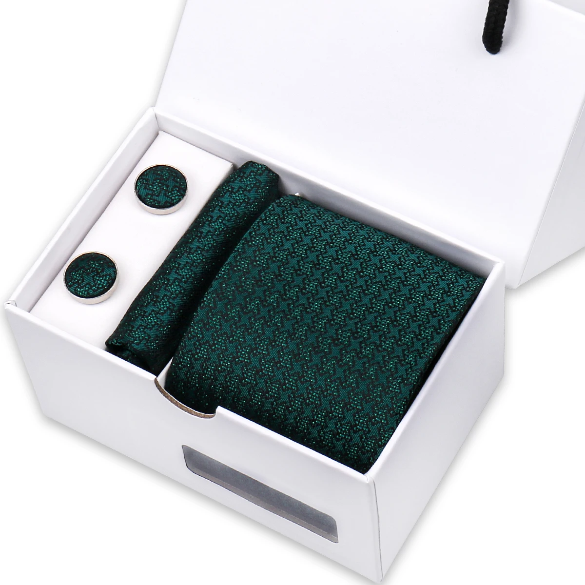 Tie Set For Men Luxury Necktie 5pcs Pocket Square Cufflinks Silk Tie Floral Gift Box Business Necktie Set Gift Men Accessories