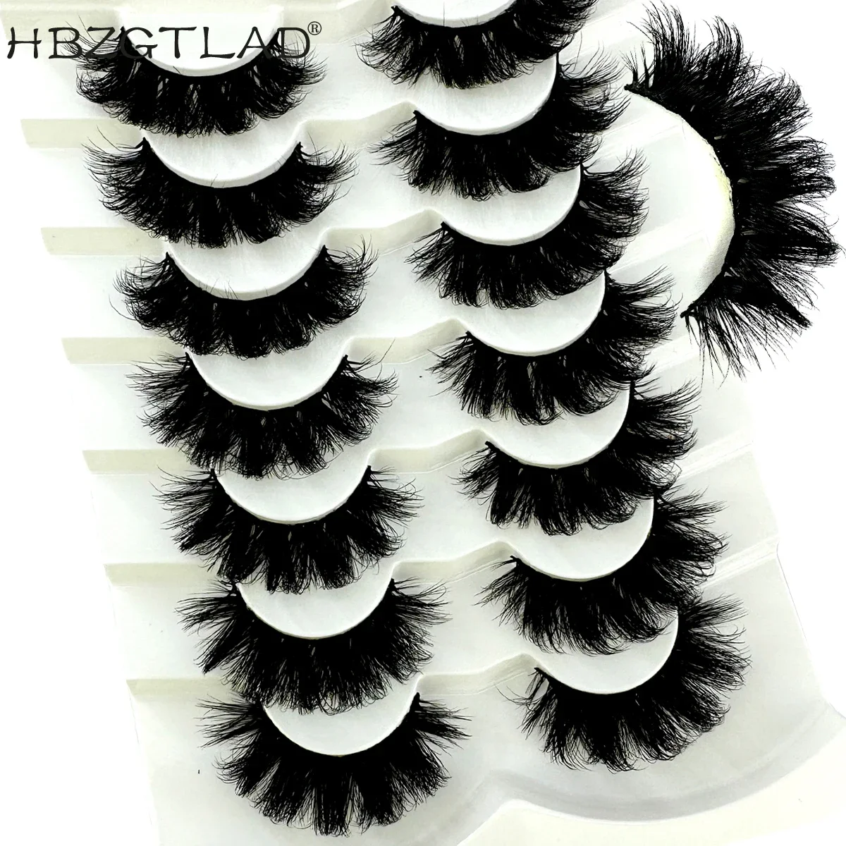 AMSDCN 3D Künstliche Wimpern 7 Paar Wiederverwendbare Wimpern Natürlicher Look Lockige Katzenaugen-Wimpern Faux Mink Wimpernverlängerung Make-up