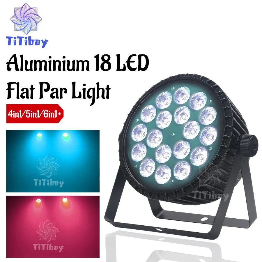 led flat par light dmx control professional dj disco rgbw rgbwa uv em em sem impostos 18x12w 18x18w 132 pcs 01