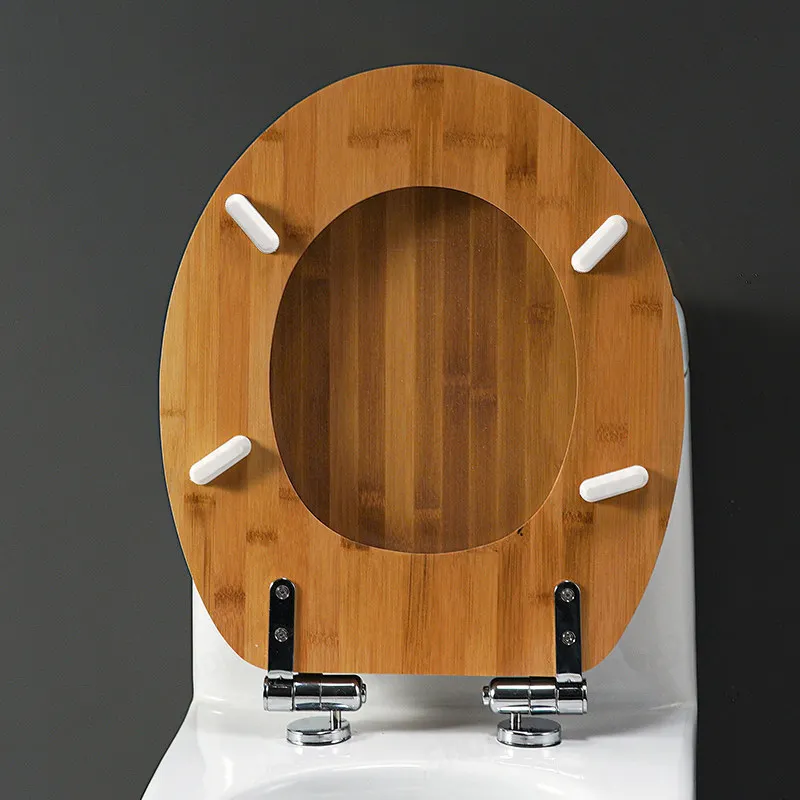 Cover Household Thickened Toilet Wooden Solid Wood Toilet Seat Universal Quick-release Buffer Silent Toilet Cover