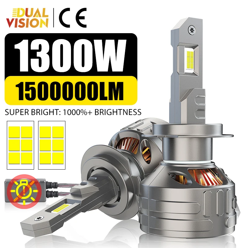 

Dualvision H4 LED Canbus H7 K5C 1300W 6000K 4300K H11 H8 H1 HB3 9005 HB4 9006 9012 HIR2 H9 5570 CSP Hi/Lo Beam Автомобильная фара противотуманная