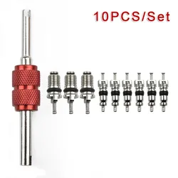 1set A/C AC US Valve Core Remover Installer Tool Kit 75mm Car Air Conditioner Valve Core High-Pressure Cores With Screwdriver