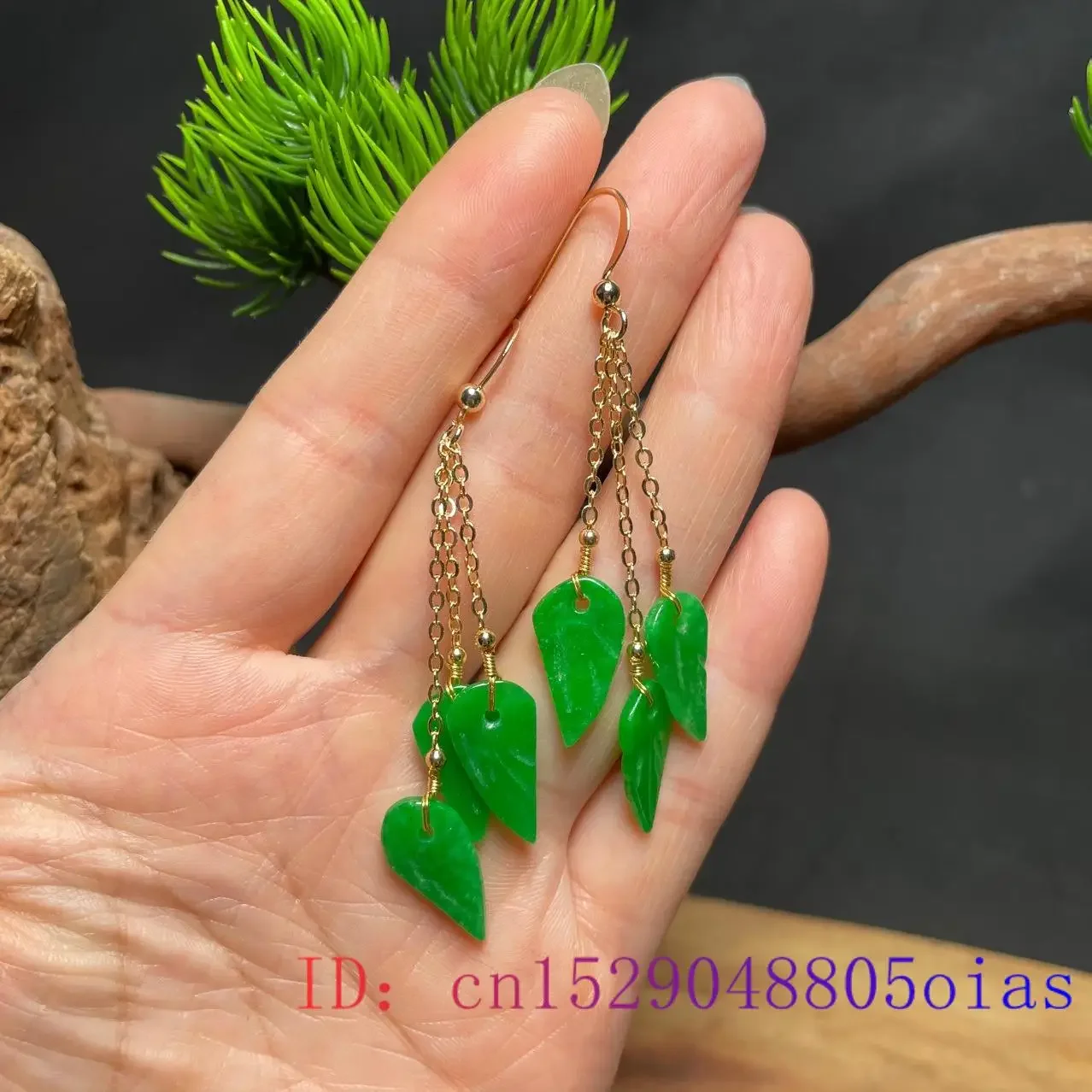 Green Jade Leaf Earrings for Women Real Amulet 925 Silver Jewelry Accessories Beads Natural Emerald Fashion Amulets Gift