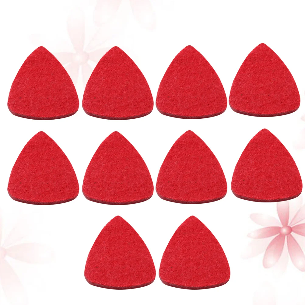 

10Pcs Wool Felt Guitar Pick Nylon String Ukulele Guitar Plectrum Durable Lightweight Red Ukulele Pick