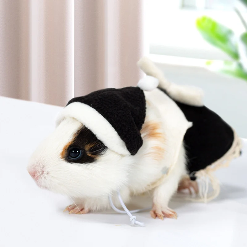 New Year Littel Animals Hamster Costume Sweet Small Pet Dress Hat Set Chipmunk Guinea Pig Chinchilla Rabbit mascotas Clothes