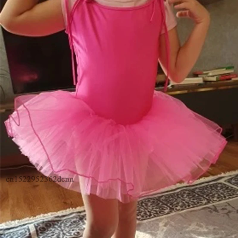 

Детское балетное платье, однотонная балетная юбка на подтяжках, элегантная пачка, детские танцевальные костюмы, бальные наряды для девочек, розовая, розовая, красная