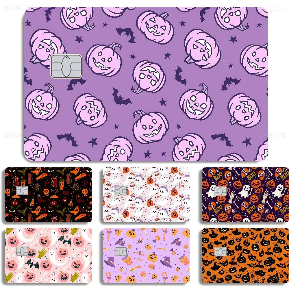 Witches Moon Halloween Pattern Anime Cartoon Sticker Film Skin for Credit Card Debit Bank Bus Card