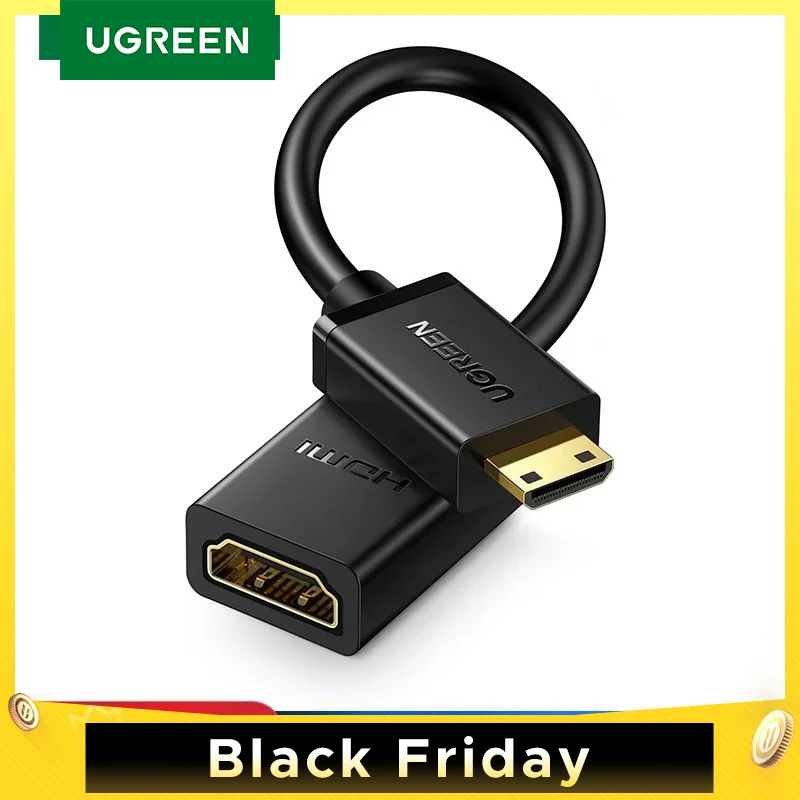 Ugreen Mini HDMI Adapter Mini HDMI to HDMI Cable Adapter 4K Compatible for Raspberry Pi ZeroW Camcorder Laptop HDMI Mini Adapter