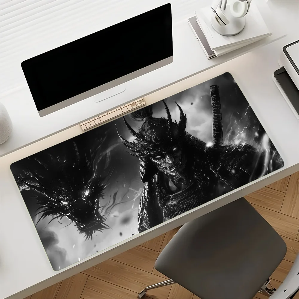 Japanese Samurai Mouse Pad Anti Slip Rubber Edge Locked Thickened Laptop Gaming Desk Mat