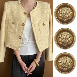 Vintage Round Metal Buttons for Jacket and Coat, Decorative Buttons, Fashion Sewing Accessories, Eagle Design, Suit, Coat, 10PCs