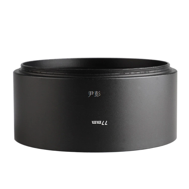 77mm Aluminum Alloy Cylindrical Lens Hood Screw-in Medium Telephoto Lens Sunshade for DSLR Mirrorless Camera Lens