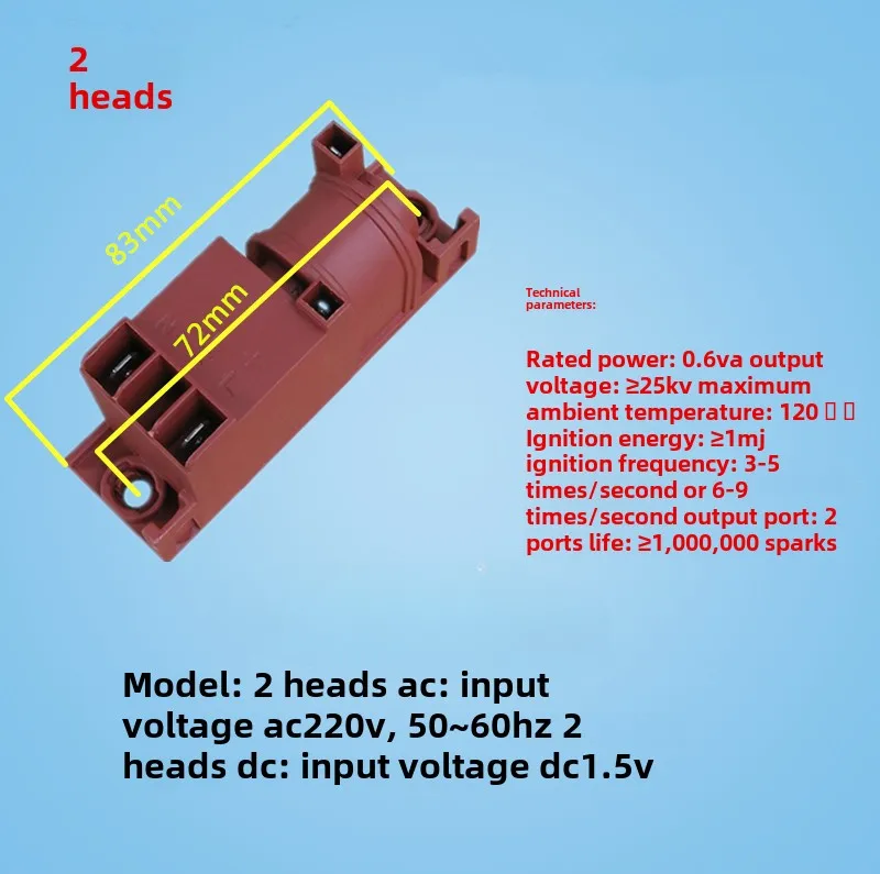 5Pcs 220V 1.5V outlet multi-head stove pulse igniter, European oven pulse igniter