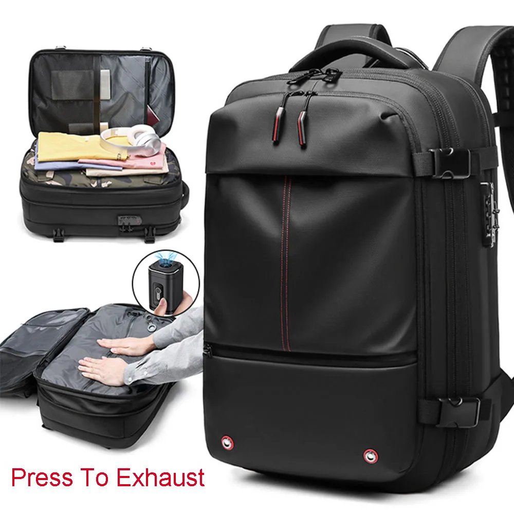 Laptop Backpack Luxury Large Backpacks Man 17 Inch Bag Waterproof Abrasion Resistant TPU Travel Vacuum Compression Backpack