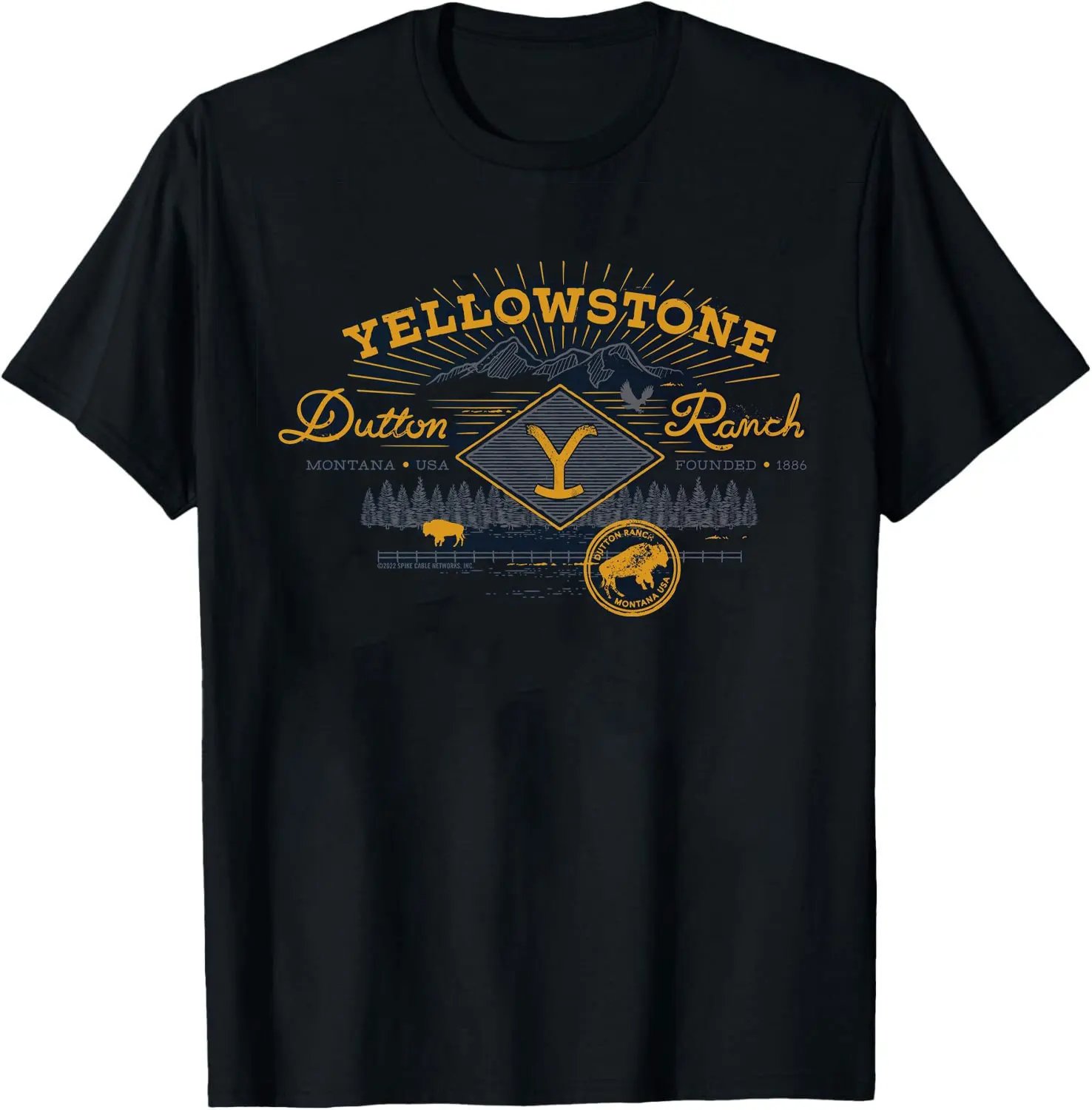 Yellowstone Season Yellowstone TV Logo Dutton Ranch Montana USA 1886 Kevin Costner Men's T Shirt Cotton Tee Men Women Tops Shirt