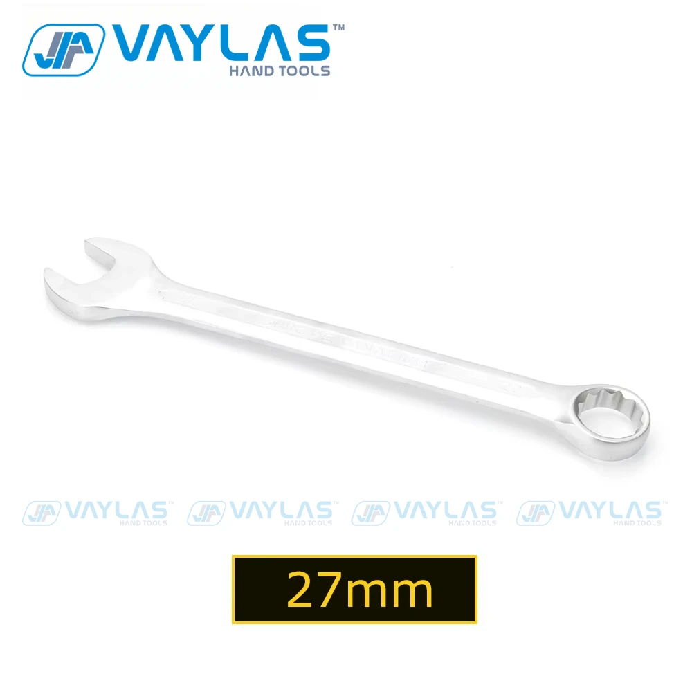 27mm Combination Wrench Open End Matte Polished Fixed Head Cr-V All-Purpose Master Spanner for Household Garage Auto Repairs