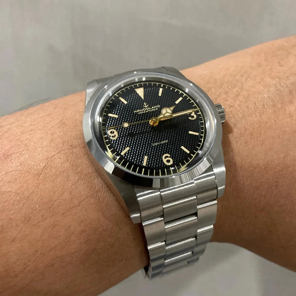 Hruodland 2025 nuovo 36MM orologio meccanico automatico da uomo NH38 zaffiro luminoso in acciaio inossidabile impermeabile 20Barreloj hombre