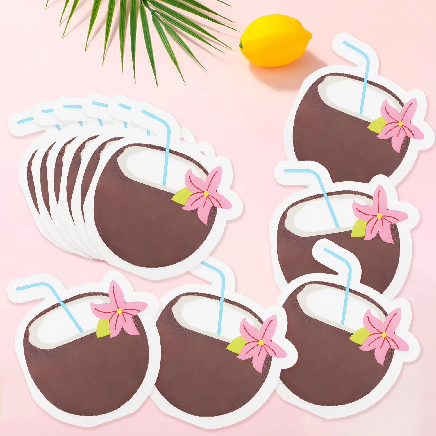 Servilletas de papel de coco de 20 piezas, pañuelos desechables para fiesta hawaiana, helado, decoración de cumpleaños Tropical de verano, suministros de boda en la playa