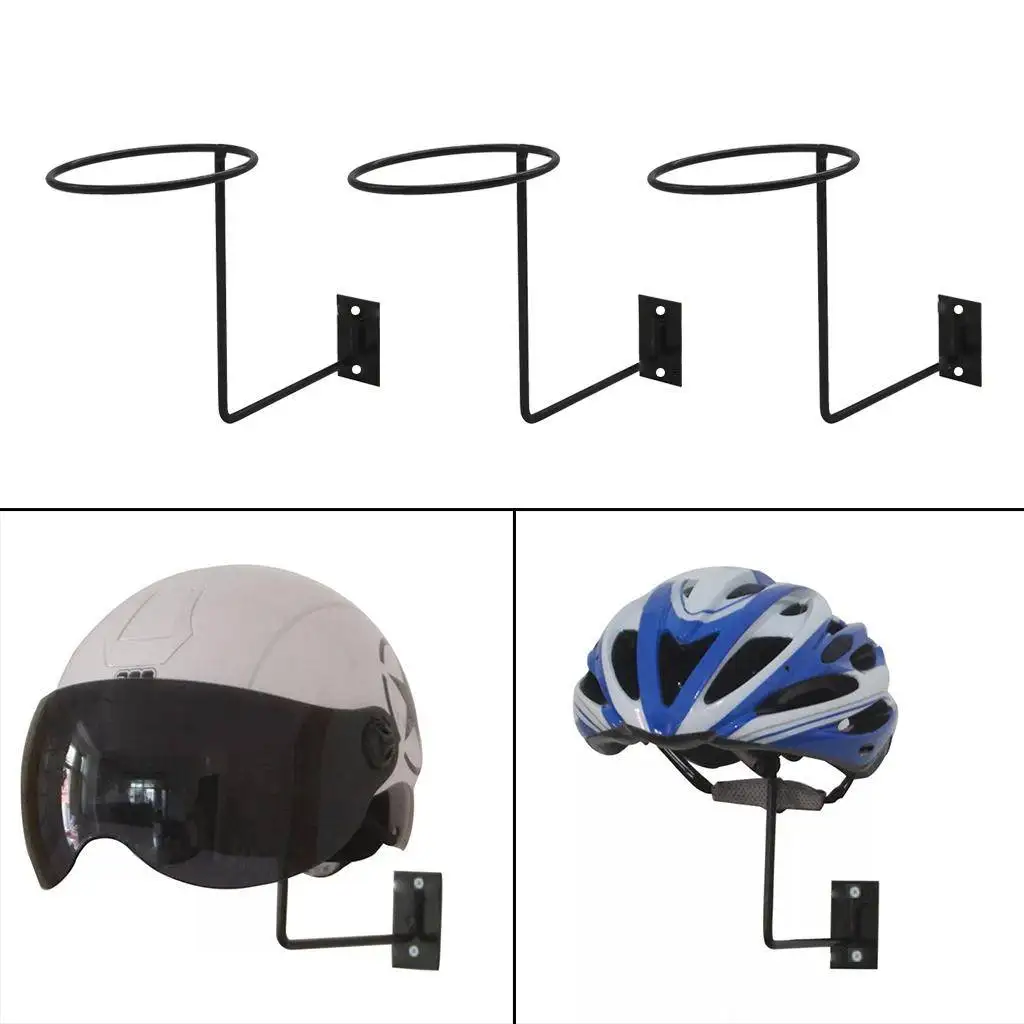 3/ 6pcs Motorcycle Helmet Holder Stand Wall Mounted Hat Holder Stand Heavy Duty Helmet Holder Cowboy Hat Rack Stand Hanger Hook