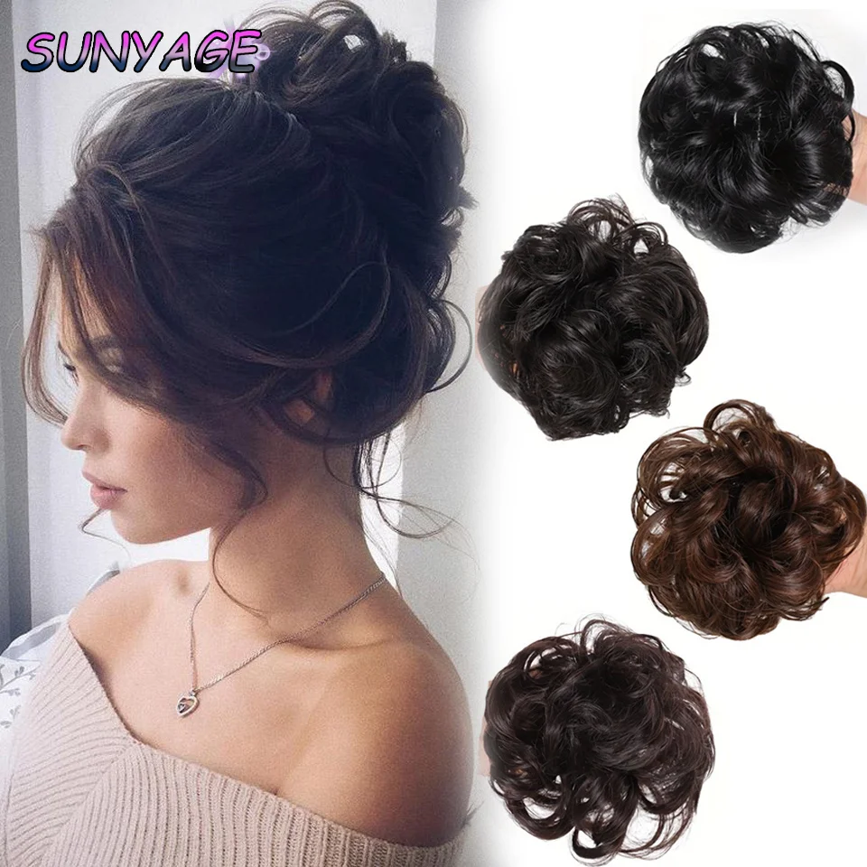 

SUNYAGE Elegant heat-resistant wave like messy grip bun suitable for all hair types perfect for women's daily life