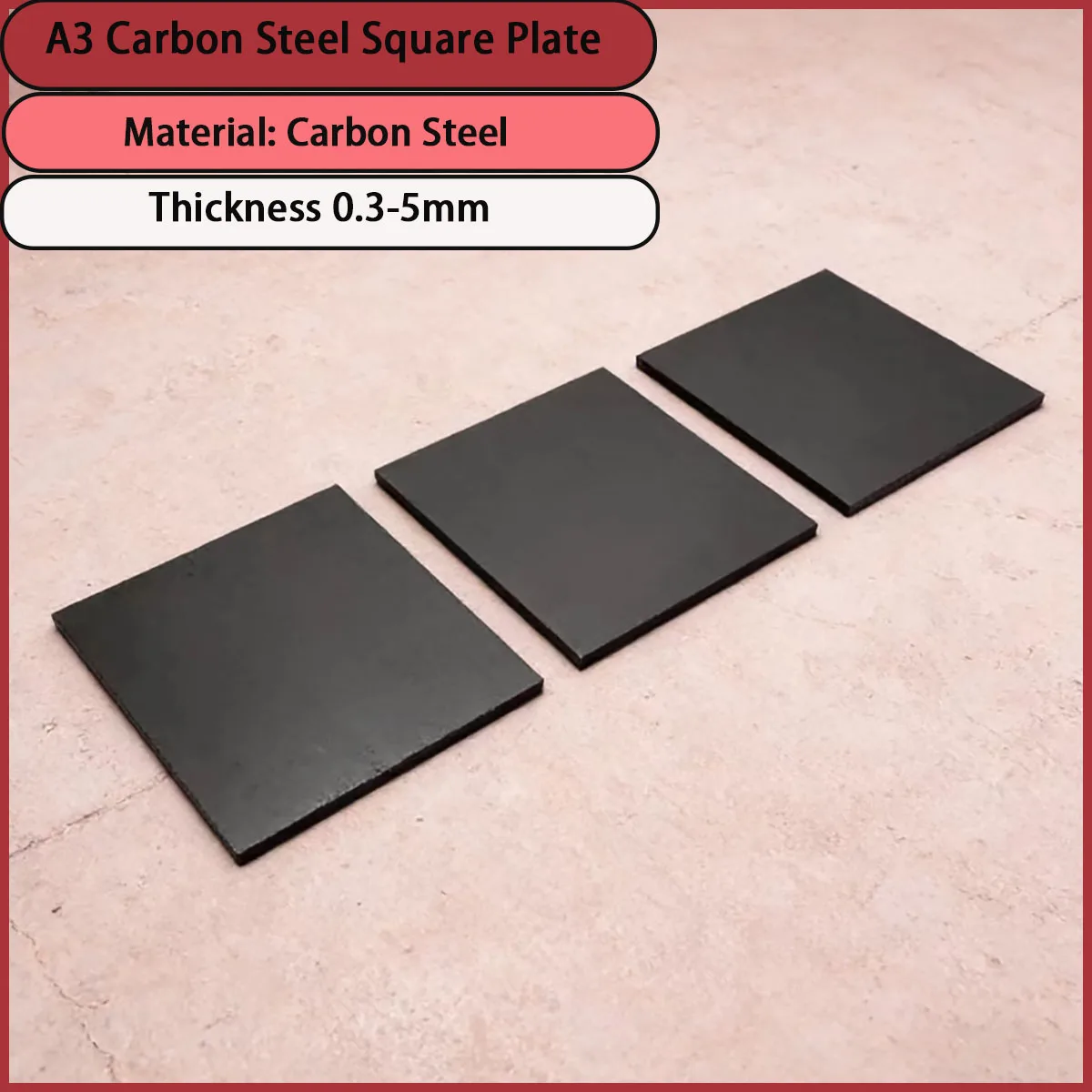 Thickness 0.3-5mm A3 Carbon Steel Square Plate Suitable for Mechanical Manufacturing, Building Structures, Etc