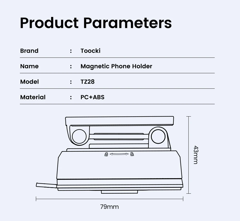 Toocki Vakuum-Magnetischer Auto-Handyhalter Saugnapf-Autohalterung 360° ° Verstellbarer, faltbarer Ständer für iPhone, Xiaomi, Huawei, Samsung – Detail 13