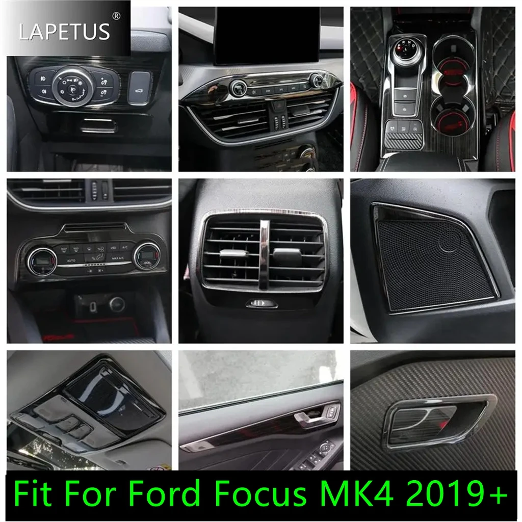 

Black Brushed Door Speaker / Air AC Vent Outlet / Gear Shift Panel Cover Trim Fit For Ford Focus MK4 2019 - 2022 Car Accessories