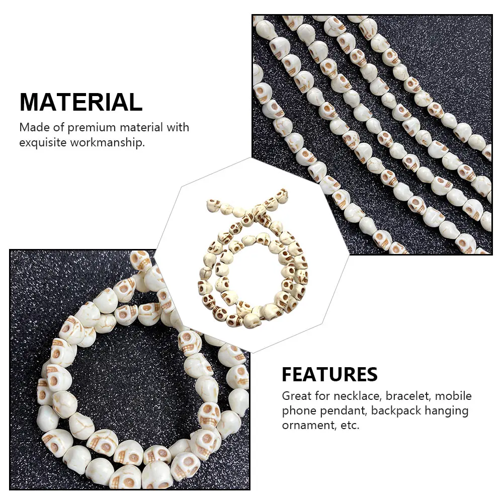 

2 set 2 Sets Skull Shaped Beads Jewelry Making Charms Bracelet Necklace Diy Craft Loose Beads Decorative Kits For Halloween