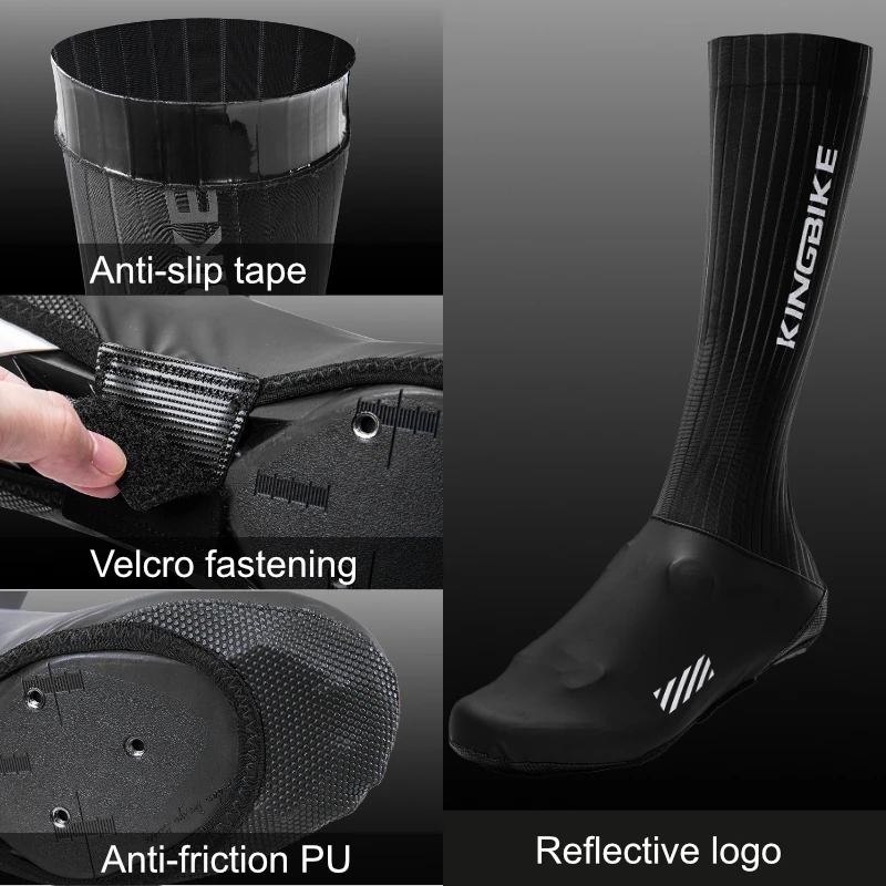Kingbike Waterproof Cycling Shoes Overshoes for Men, Summer Road Bike Racing Shoe Covers, Anti-Slip MTB Bicycle Shoe Covers view 3