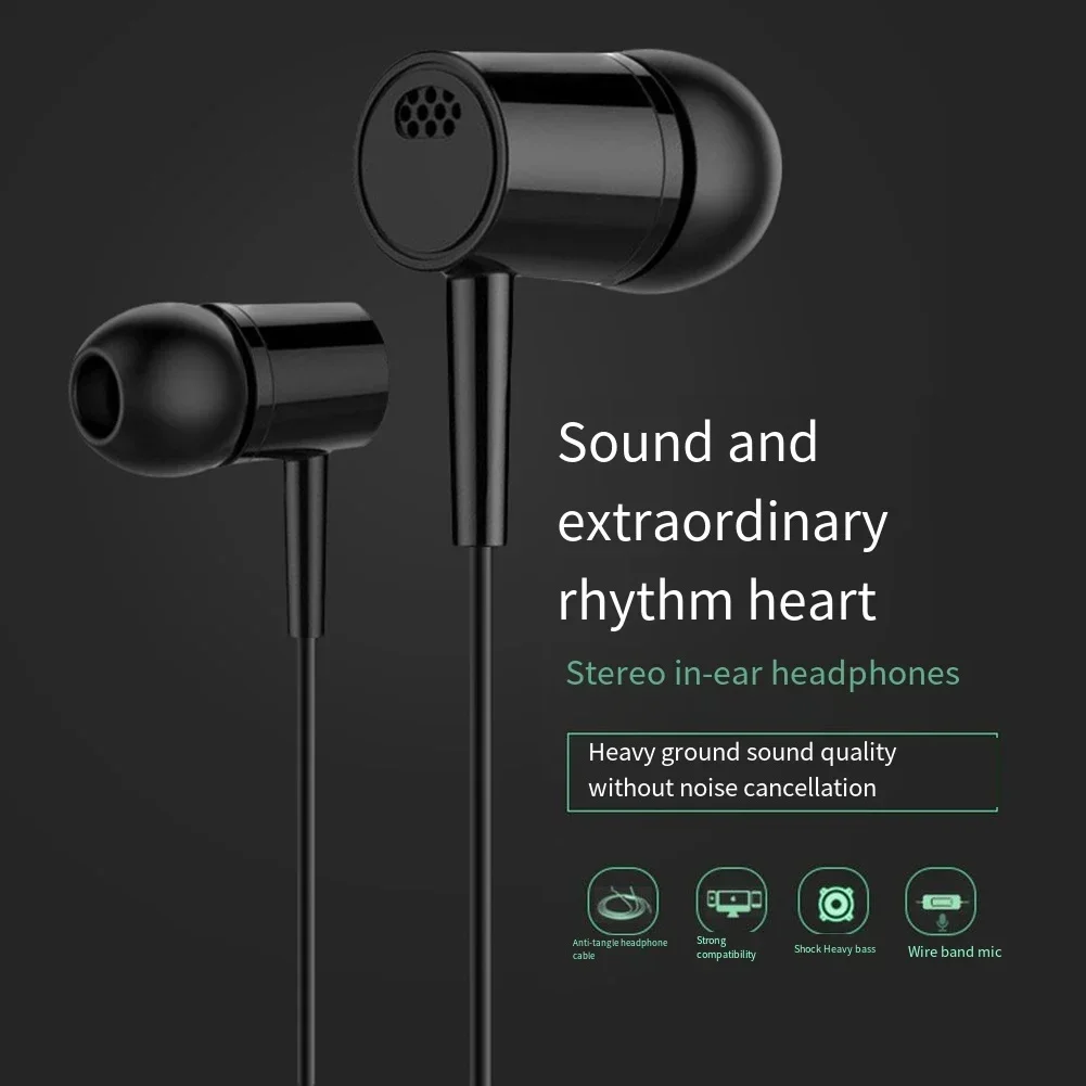 

Heavy Bass In Ear Wired Earphones Premium In-Ear Earbuds With Built-in Mic & High-Quality Sound Sports Gaming Headphones New