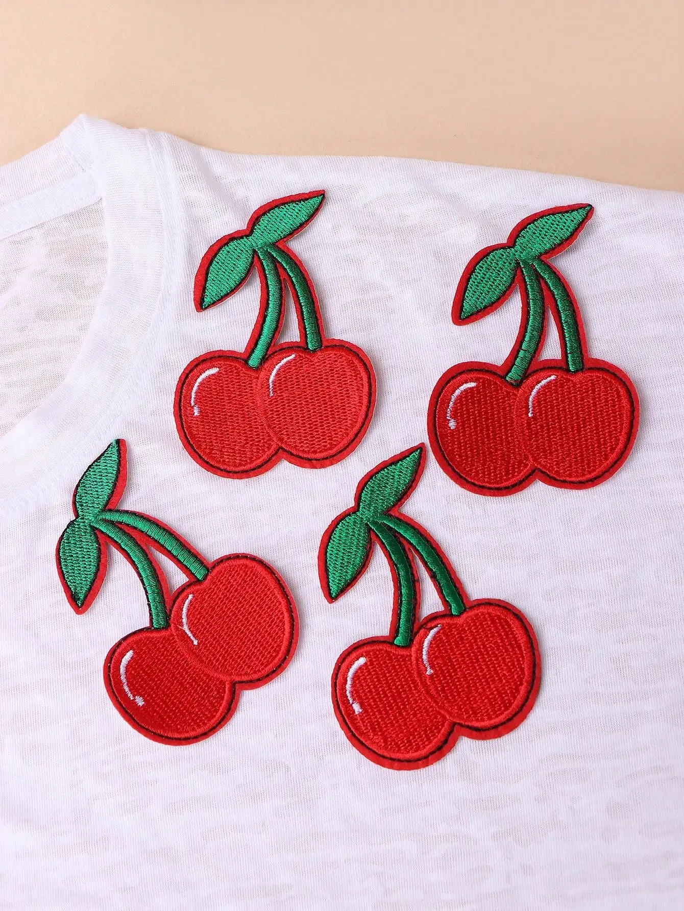 4pcs Cherry Shaped Iron-on Patch