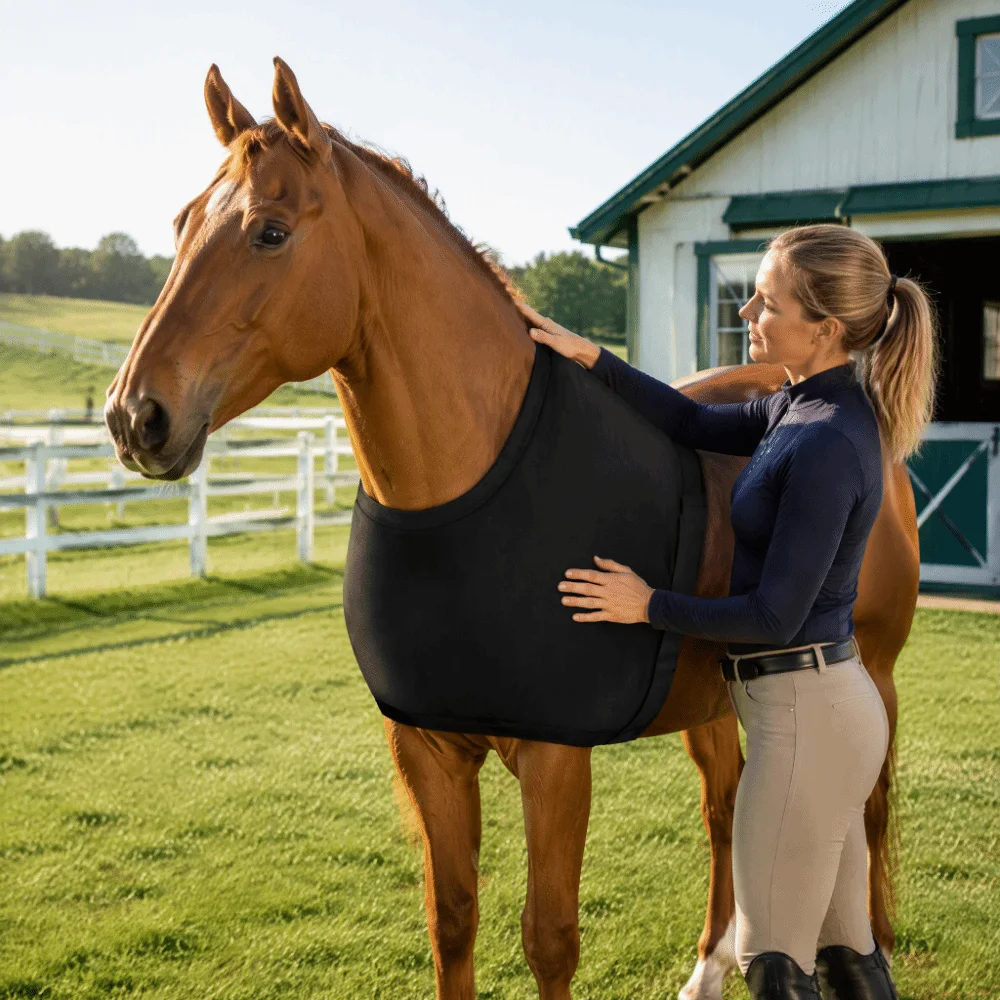 Stretch Breathable Material Shoulder Guard Stretchy Design 67cm Size Chest Saver Soft Fabric Pad Style Horse Vest For Horse