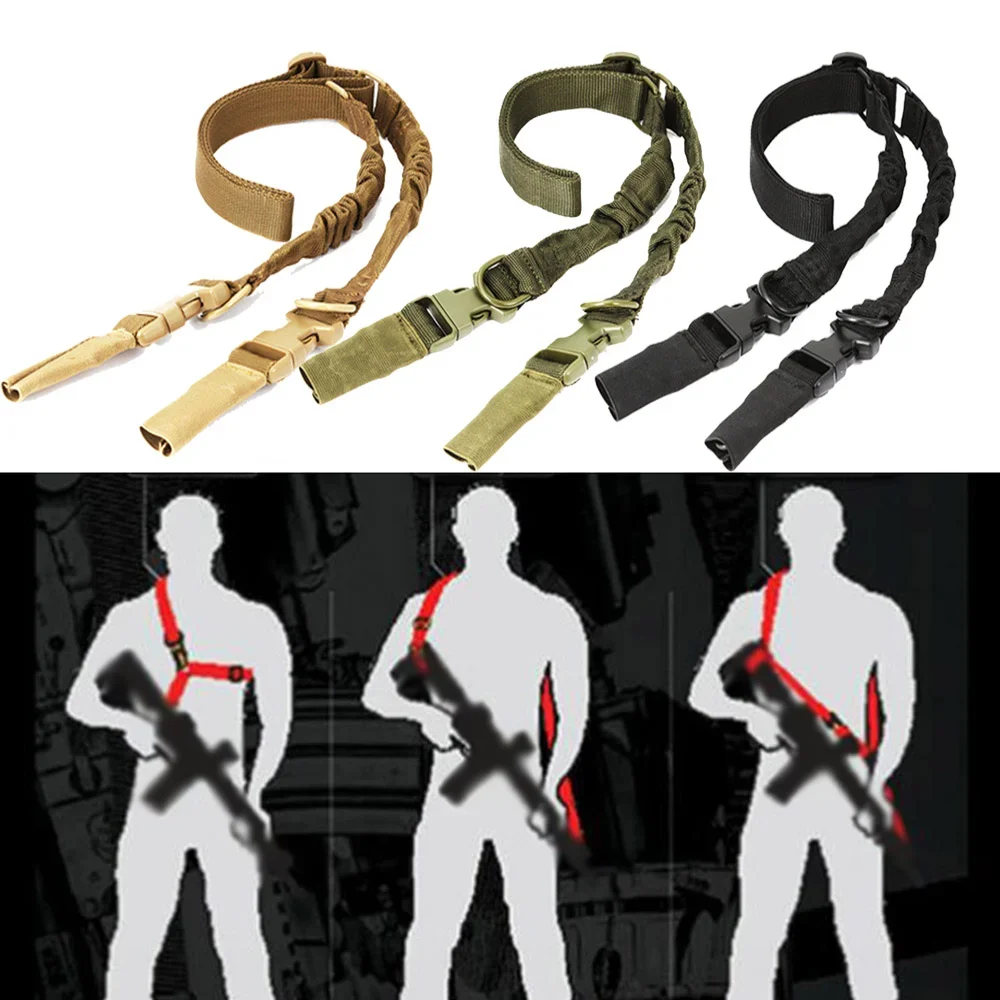 Shot Gun Belt Jachtaccessoires Gear Double Point Gun Sling Schouderriem Geweer Touwriem met metalen gesp Jachtaccessoires