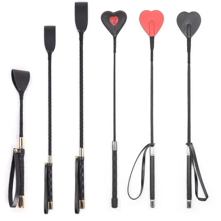 Leather Cosplay Bondage Whip, Crop Spanking Horse Riding Flogger Flapper Cane,BDSM Sex Toys For Couples