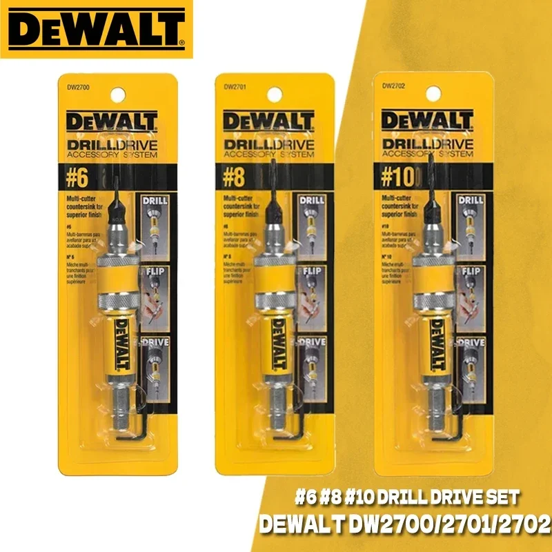 DEWALT DW2700 DW2701 DW2702 Drill Flip Drive Complete Unit #6 #8 #10 2 in 1 Countersink Wood Drill Bit 6mm 8mm 10mm Accessories