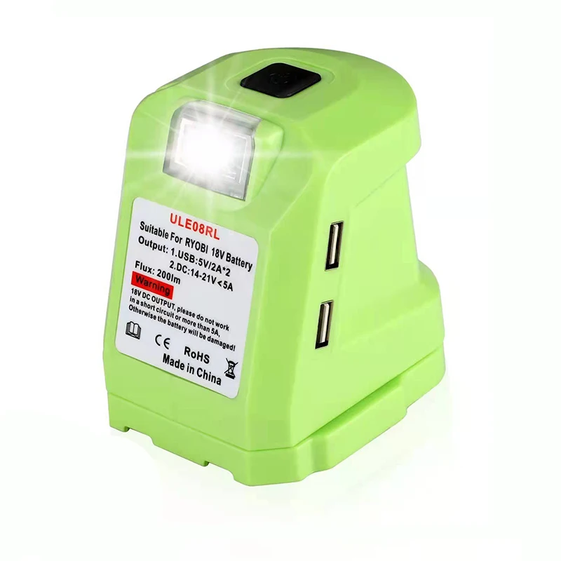 

ULE08RL ULE08CR Adapter LED Working Lamp Converter For Ryobi For Craftsmen 14.4V 18V 19.2V P743 P107 PBP2003 Lithium Battery