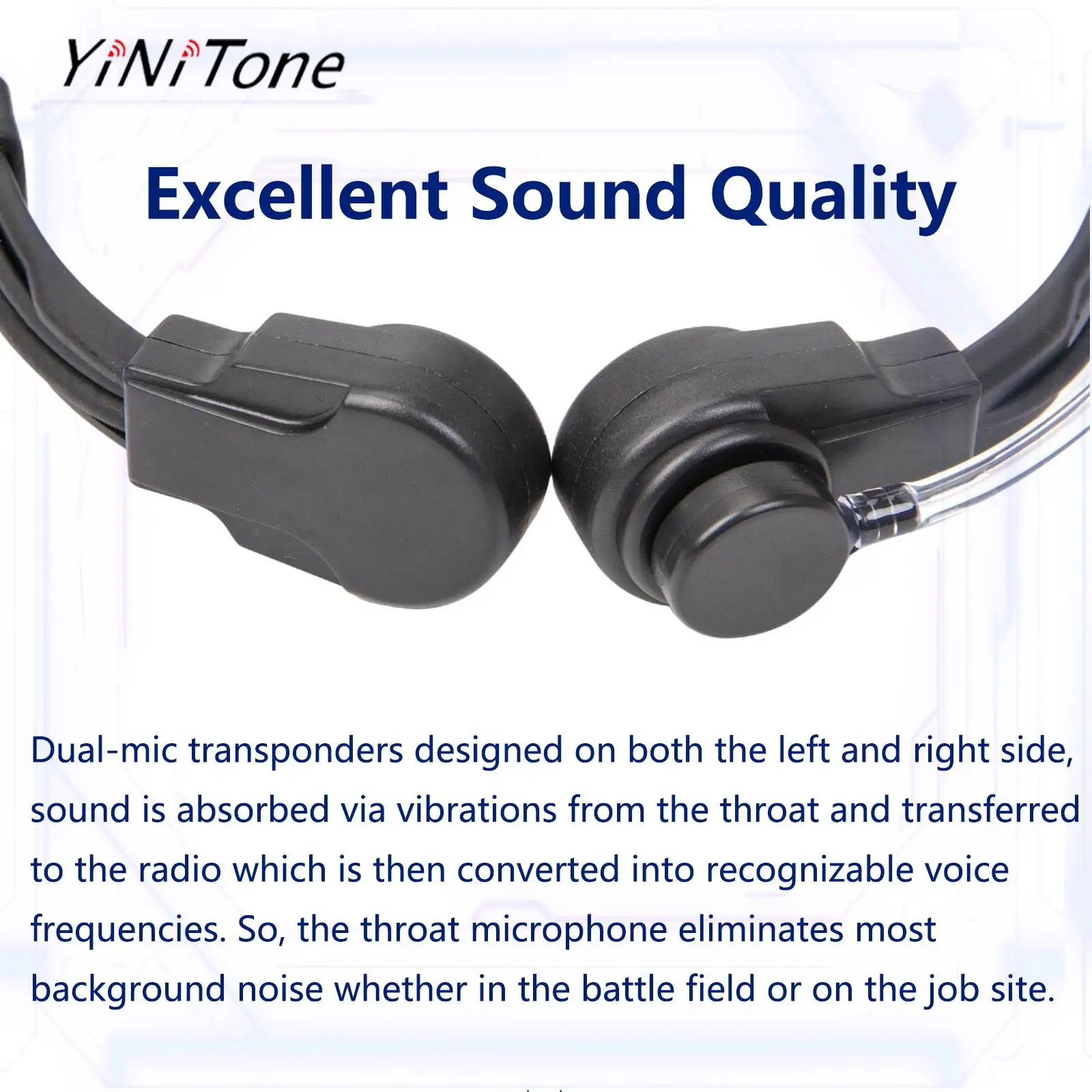 Telescopic Heavy Duty Throat Vibration Mic Headset NATO Plug for Walkie Talkie Radio Anti-noise Great sound quality Headphone