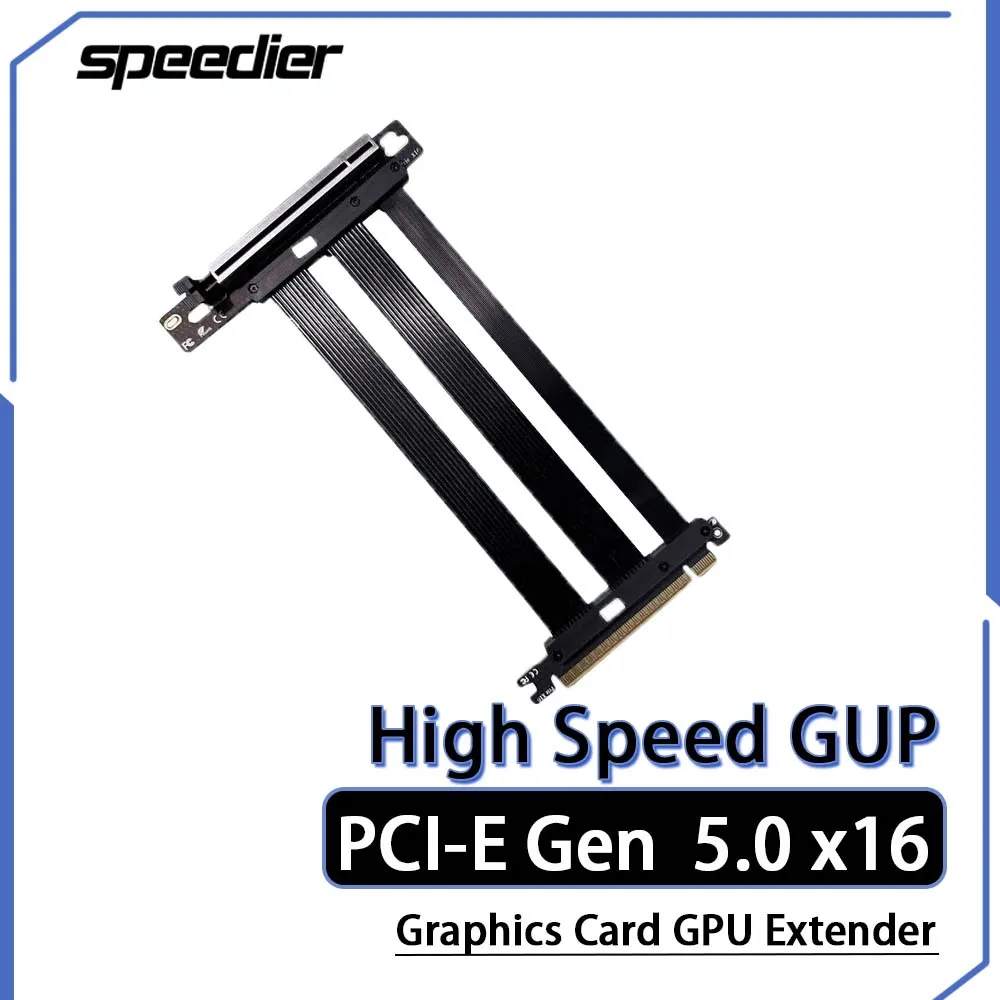 PCIE X16 5.0 Riser for Graphics Card  High Speed GUP  Vertical Mount GEN 5 x16 PCI Extender Flexible PCIe 5.0 Cable PCI-Express