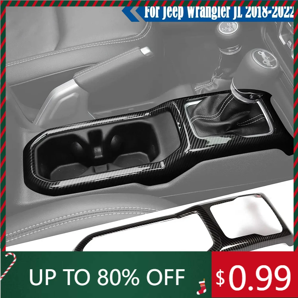 

Gear Shift Panel Cover Decoration Front Water Cup Holder Cover for Jeep Wrangler JL 2018-2022 Car Interior Mo Interior Stickers