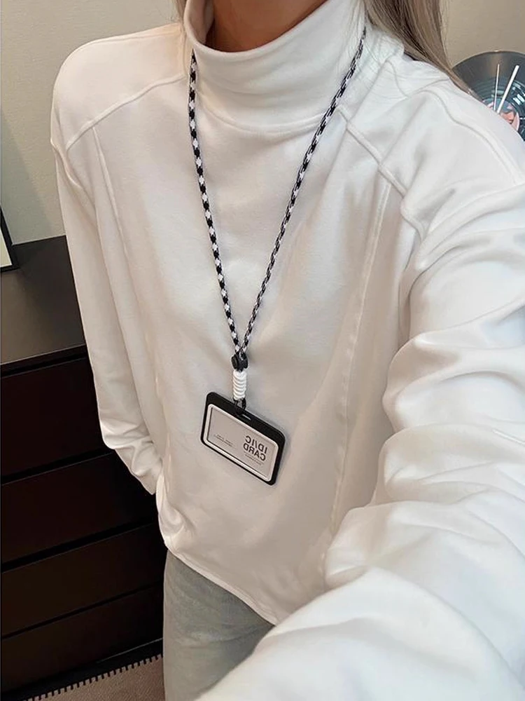 

Bla High Collar Long Sve T-irt Men's Basic Sle Winter Thermal Underwear irt Heavyweight Sweatirt Casual Faion