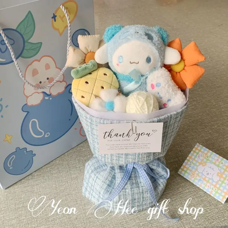 Christmas Gift Hello Kitty Doll Cartoon Bouquet Doll Eternal Flower Birthday Gift for Girlfriend Best Friend Cartoon Kuromi cute view 3