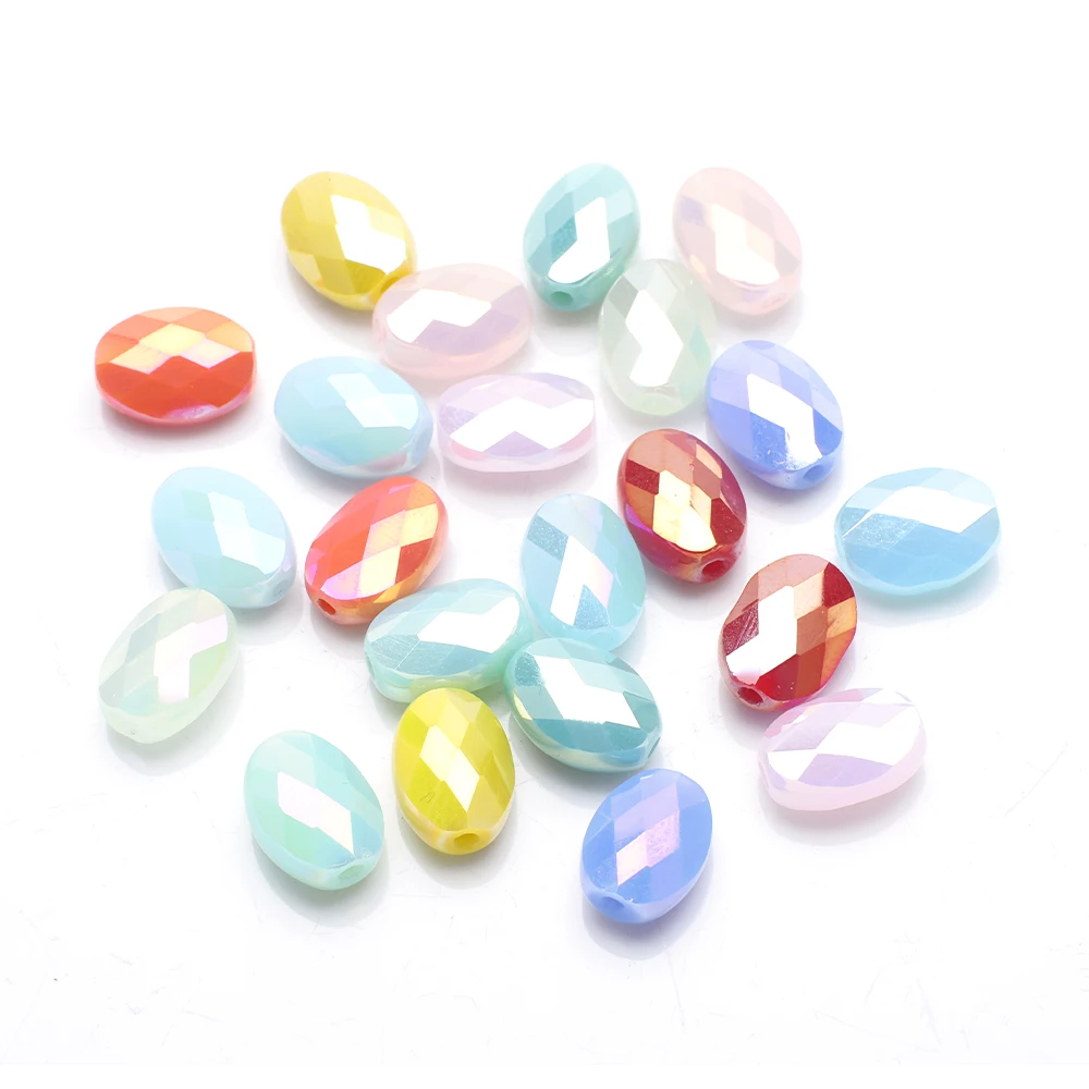 30Pcs/Lot Flatback Oval Shape Bead 8x11mm AB Faceted Glass Loose Beads Jewelry Diy Making Crystal Accessories Wholesale In Bulk