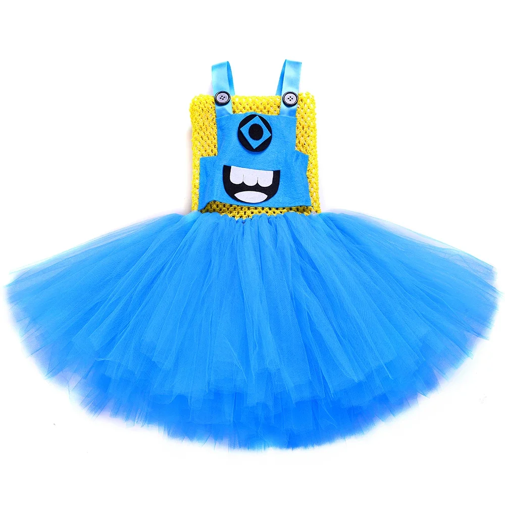 Disfraz de personaje de dibujos animados de Anime para niña, vestido de tutú para fiesta de cumpleaños, ropa de Halloween para vacaciones, color azul cielo