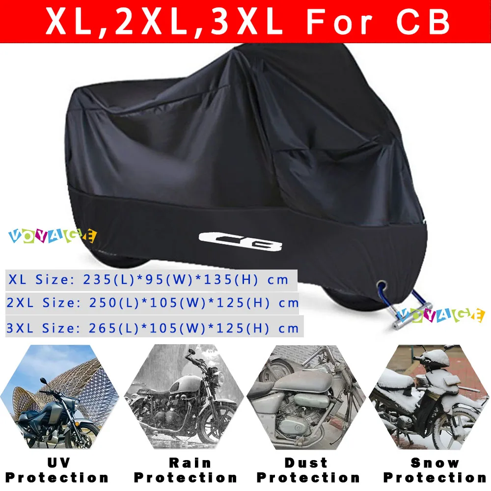 For Honda CB 900 300R 1000 650R cb650r 400 Motorcycle Cover Waterproof Outdoor Scooter UV Protector Dust Rain Cover Accessories