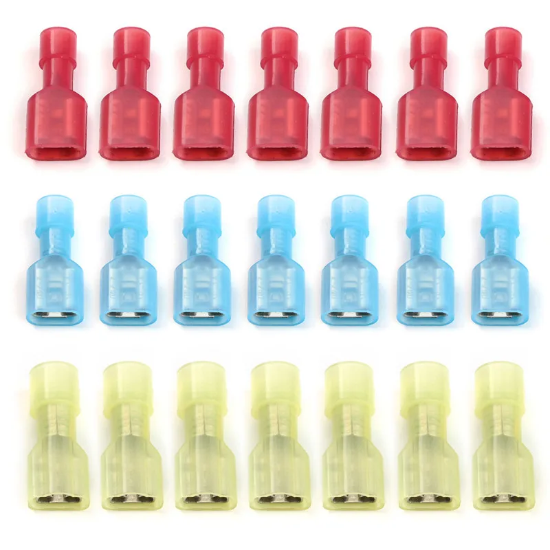 100/50/10pcs Nylon Spade Terminals Crimp Wire Cable Connectors Nylon Fully Insulated Spade Female Electrical Crimp Terminators