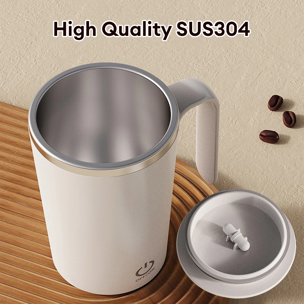 400ml Portable Automatic Mixing Cup Rechargeable Stainless Steel Automatic Self-stirring Mug With Lid Travel Coffee Milk Mug