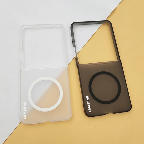 Прозрачный магнитный чехол для Magsafe для Samsung Galaxy Z Flip 4 5 6 7 ZFlip7 Flip6 5G, матовый защитный чехол с беспроводной зарядкой