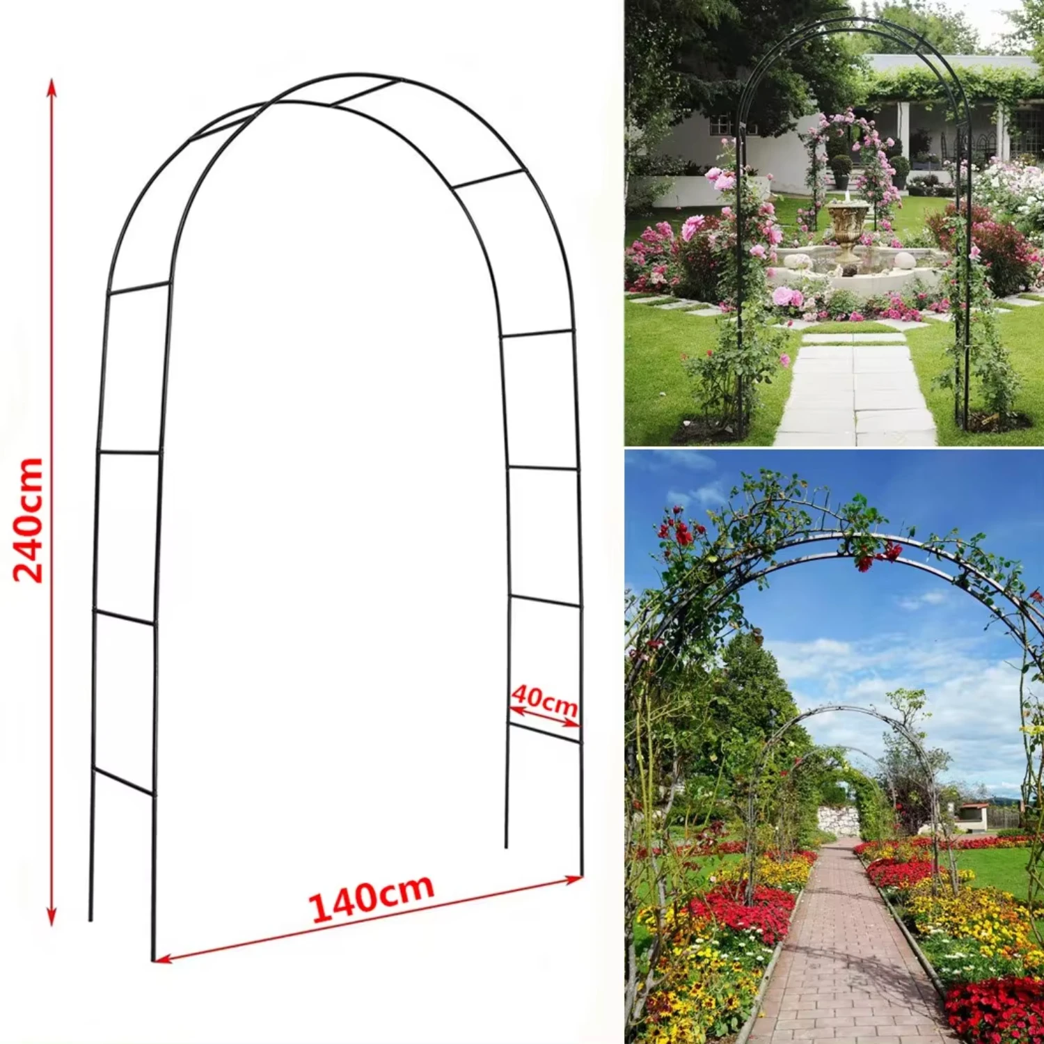 Wedding Garden Arch Arbor Trellis Archway  Climbing Plants Rack, Outdoor Garden Lawn Backyard Patio