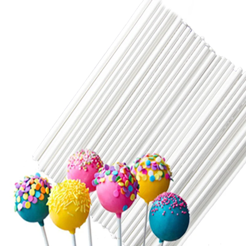 100 pcs Solid Core Paper Lollipop Sticks 100mm*4mm Stick Lolly for Fondant Candy Chocolate Cake Pop Cupcakes Making Mould